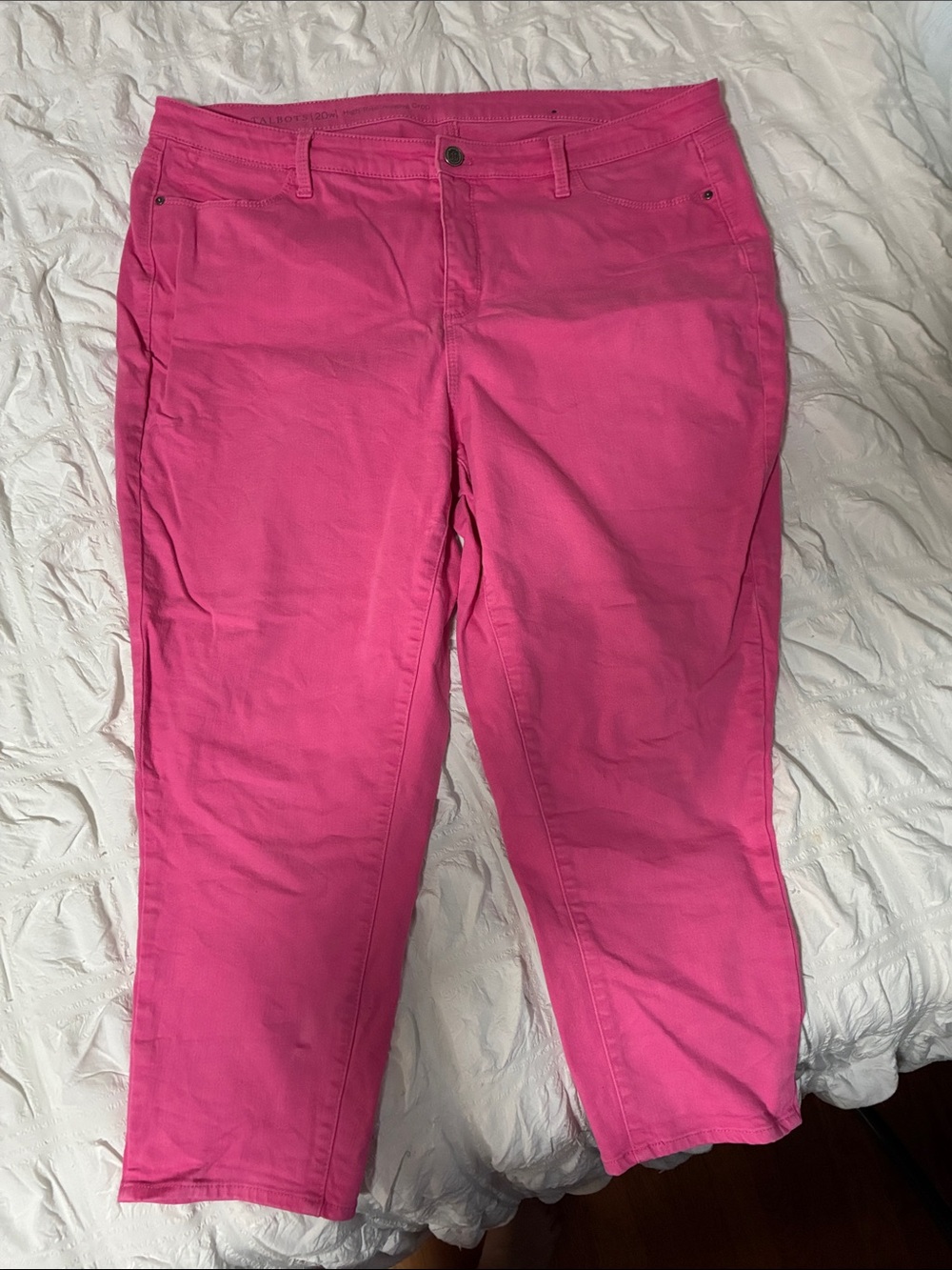 Talbots Hot Pink Cropped Stretch Pants